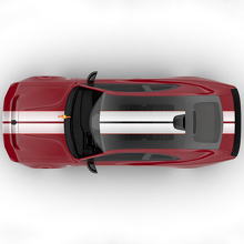 Sixpack Dual Central Stripes Hood Rally Offset Vinyl Decal Graphic 2 voor Dodge Charger Daytona 2