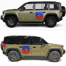 Overland Adventure Bergen en Topografische Kaart Zijdeuren Vinyl Sticker voor Jeep Recon 3