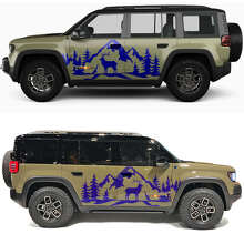 Herten Bergen en Bomen Zijdeuren Vinyl Stickers voor Jeep Recon 2