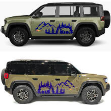 Moose Forest en Bergen Dennenrij Zijdeuren Vinyl Sticker voor Jeep Recon 2