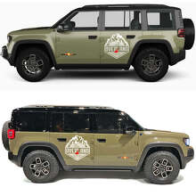 Overland Campfire Bos en Bergen Zijdeuren Vinyl Sticker voor Jeep Recon 2