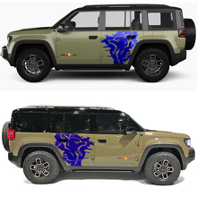 Wolf Splash zijportier vinylsticker voor Jeep Recon 2