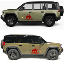 Bear Rubicon Forest zijdeuren vinylsticker voor Jeep Recon 4
