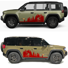 Deer Forest Line Zijdeuren Vinyl Stickers voor Jeep Recon 3