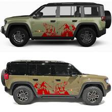 Vinylsticker zijdeuren Cougar Mountains Forest voor Jeep Recon 3