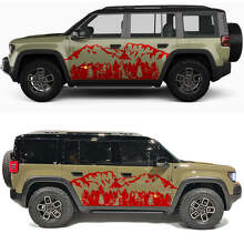 Mountains Bos Bomen Zijdeuren Vinyl Sticker voor Jeep Recon 3