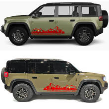 Mountains Silhouette Rubicon X Zijdeuren Vinyl Decal 2 voor Jeep Recon 3