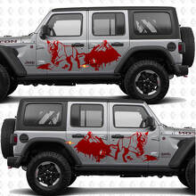 Cougar Mountains Splash Side Doors Vinyl decal sticker passend voor Jeep Wrangler 3