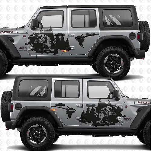 Eend Wilde Eend Toestaan Bos Spatdeuren Vinyl sticker passend voor Jeep Wrangler