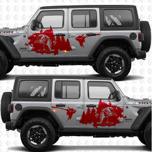Eend Wilde Eend Toestaan Bos Spatdeuren Vinyl sticker passend voor Jeep Wrangler 2