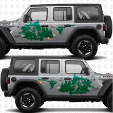 Eend Wilde Eend Toestaan Bos Spatdeuren Vinyl sticker passend voor Jeep Wrangler 3