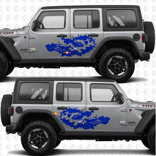 Visstok Forel Water Spat Zijdeuren Vinyl decal sticker passend voor Jeep Wrangler 2