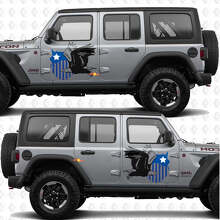 Vlag Militaire Ster Kale Arend Zijde Deuren Vinyl decal sticker passend voor Jeep Wrangler 3
