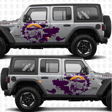 Overland Mountains Sunset Splash Zijdeuren Vinyl decal sticker passend voor Jeep Wrangler 2