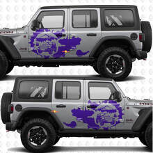 Overland Mountains Sunset Splash Zijdeuren Vinyl decal sticker passend voor Jeep Wrangler 3