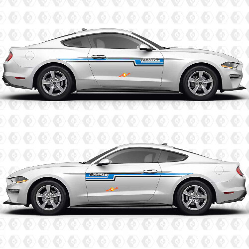 S550 Bullitt Dubbele Parallelle Strepen Zijdeuren Vinyl Decals Stickers voor Ford Mustang 1