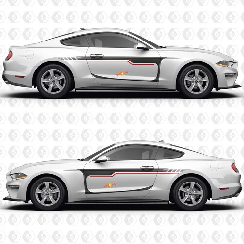Classic Stripes Zijdeur Vinyl Decal Sticker voor Ford Mustang 2014-2023