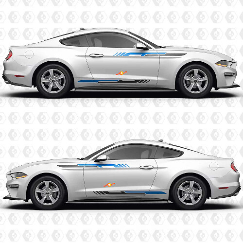 S550 Clean Line Stripe Zijdeuren Vinyl Stickers voor Ford Mustang 1