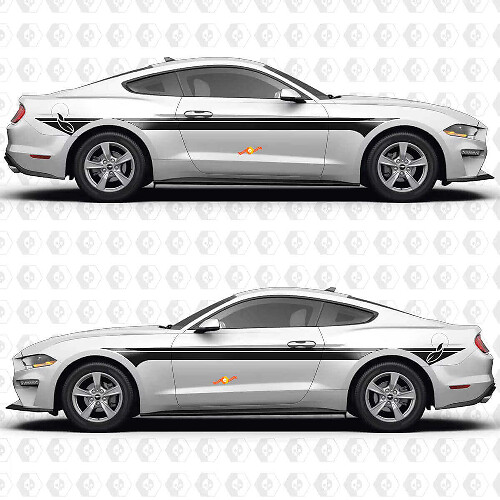 S550 EcoBoost Premium Dubbel Parallelle Strepen Zijdeuren Vinyl Stickers Decals voor Musclecar Musclecarmodel