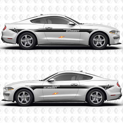 S550 EcoBoost Premium Dubbel Parallelle Strepen Zijdeuren Vinyl Stickers Decals voor Ford Mustang 1