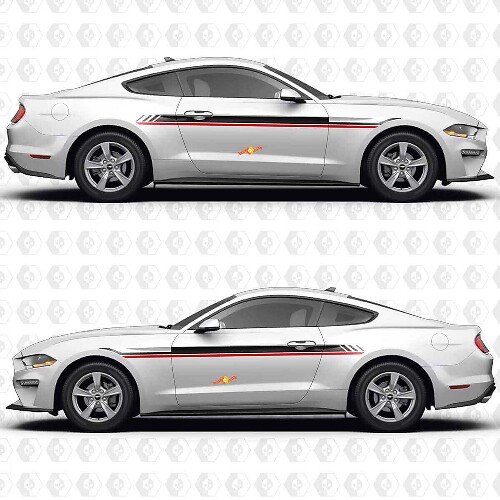 Dubbele Racing Zijkstrepen Vinyl Decal Kit voor Musclecar Musclecarmodel S550