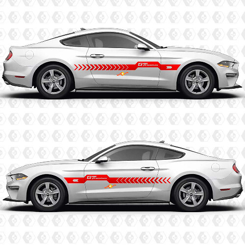 S550 GT Premium Center Dikke Streep Gespleten Zijdeuren Vinyl Decals Stickers voor Ford Mustang 1