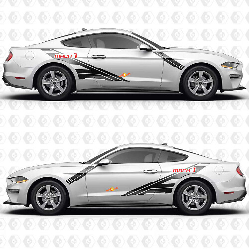 S550 Mach 1 Forward Slash Design Zijdelingse Deur Vinyl Stickers voor Ford Mustang 1