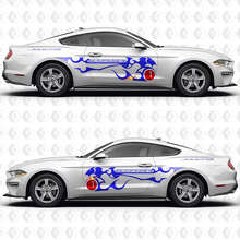 5.2L V8 Race Nummerpaneel Stijl Zijdeuren Vinyl Decals Stickers voor Ford Mustang 2
