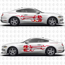 5.2L V8 Race Nummerpaneel Stijl Zijdeuren Vinyl Decals Stickers voor Ford Mustang 3