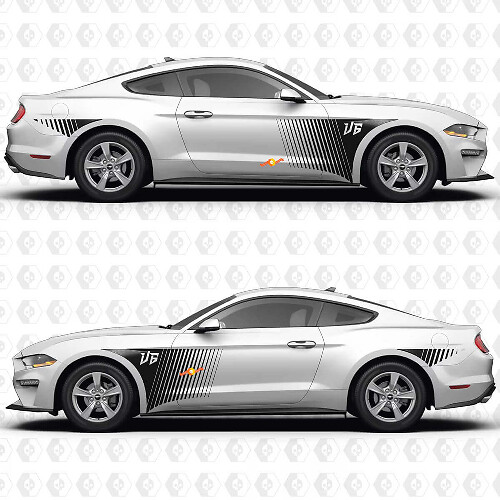 S550 Speed Line Patroon V6 Zijdeuren Vinyl Stickers voor Ford Mustang 1