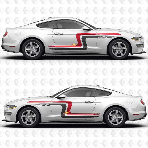 Vintage Racing Blocks Zijdeuren Vinyl Decal Sticker Graphics voor Musclecar Musclecarmodel