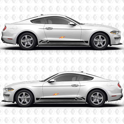 California Special Drie Dubbele Racestrepen Zijkant Deur Vinyl Decal Sticker Graphics voor Musclecar Musclecarmodel