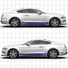 Ruitenvlag en Drievoudige Strepen Zij Vinyl Decal Sticker voor Ford Mustang_2