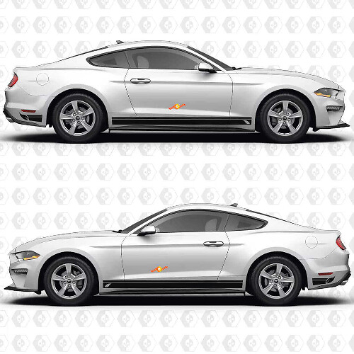 Brede zijstreep vinyldecal sticker graphics voor musclecar Musclecarmodel