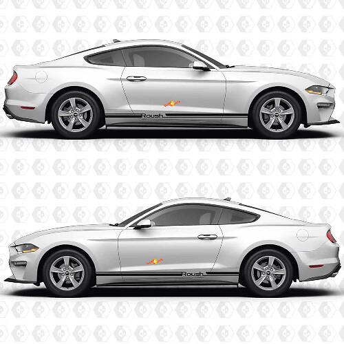 Minimale Accentstreep Roush Zijdeur Rocker Panel Vinyl Decals Stickers voor Ford Mustang 1