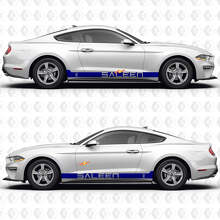 Negative Space Stripe Saleen Zijdeur Rockerpaneel Vinyl Decals Stickers voor Ford Mustang 2
