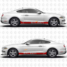 Negative Space Stripe Saleen Zijdeur Rockerpaneel Vinyl Decals Stickers voor Ford Mustang 3