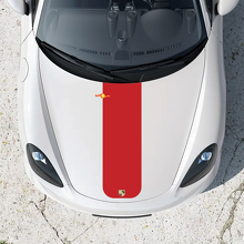 Middenlijn Motief Motorkap Sticker voor Porsche Boxster 718 2