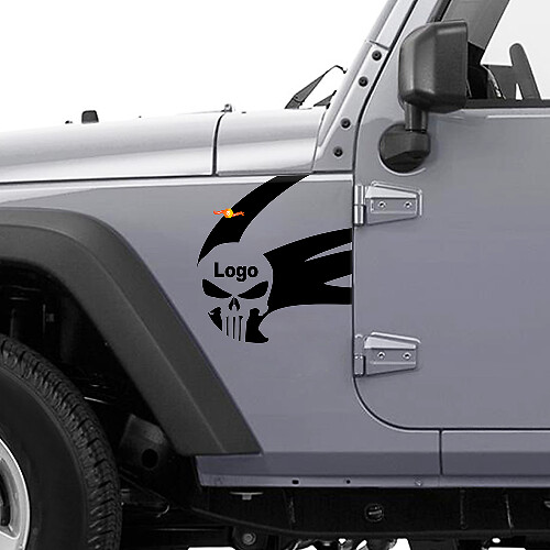 Punisher-logo zijvinylsticker voor Jeep Wrangler Rubicon