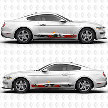 V6 Mustang Doorpanelen Vinylstickers met Ruitvlagmotief voor Ford Mustang 3