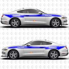 Klassieke jaren 70 retro sidestripes race zijdeurdieren vinylstickers voor Ford Mustang 2
