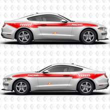 Klassieke jaren 70 retro sidestripes race zijdeurdieren vinylstickers voor Ford Mustang 3