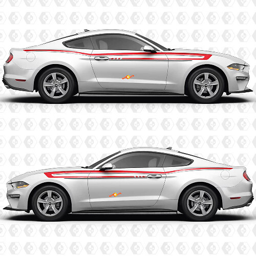 Classic Muscle Car Strepen Zijdeurr Vinyl Stickers voor Ford Mustang 1