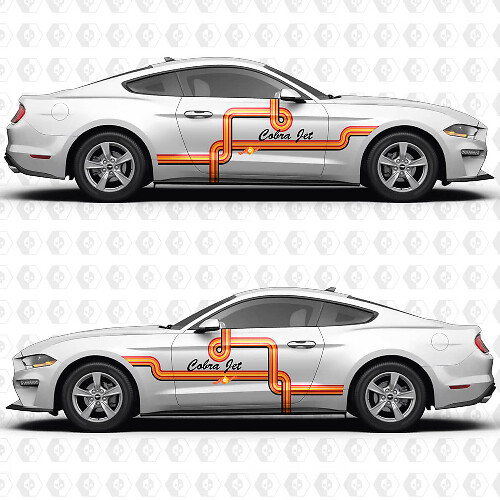 Old School typografiestrip Cobra Jet zijkant deur vinyl decals stickers voor Ford Mustang 1