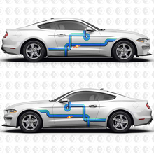 Old School Strepen Zijdeur Vinyl Decal Sticker Graphics voor Musclecar Musclecarmodel 2