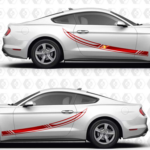 Racing Stripes Vinylsticker voor Zijkant Deur voor Ford Mustang_1