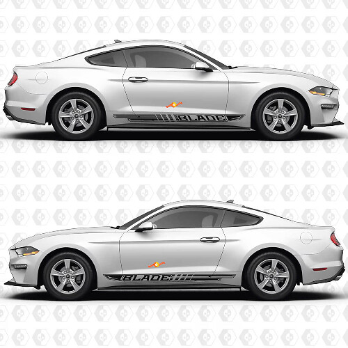 Gesplitste Bladstrepen Zijdeur Vinyl Decals Stickers voor Ford Mustang 1