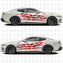 Claw Slash Stripe Zijklep Vinyl Stickers voor Ford Mustang 3