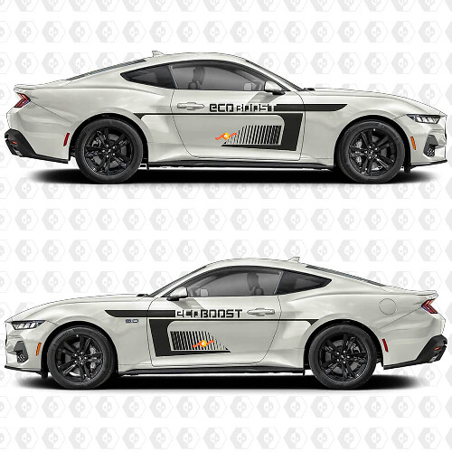 Negatieve Ruimte Streep EcoBoost Zijdeur Vinyl Stickers voor Ford Mustang 1