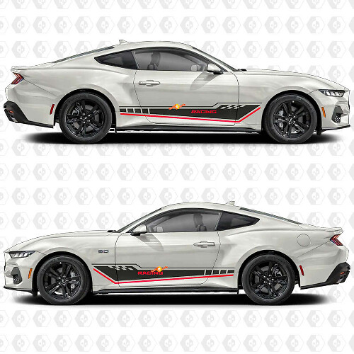 Triple Racing Stripes Zijdeurstickers Vinylstickers voor Musclecar Musclecarmodel